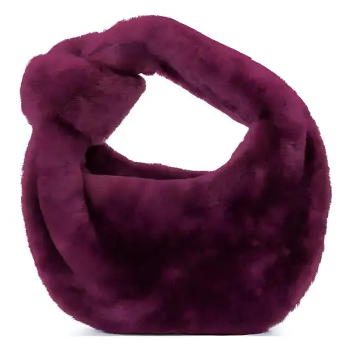 Bottega Veneta Jodie Shearling Handbag Mini Women's Purple