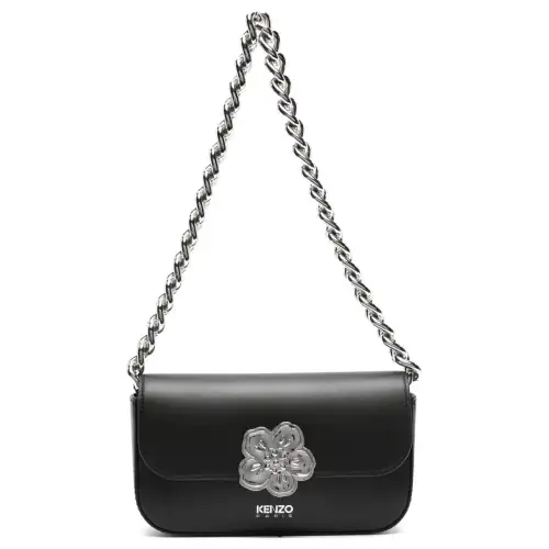 KENZO Cow Leather Crossbody Bag, Shoulder Bag Medium Women's Black