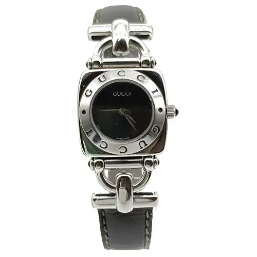GUCCI Horsebit Collection Wrist Watches Quartz Movement Leather Strap 21mm Black Dial Women's Watch YPSBB222019