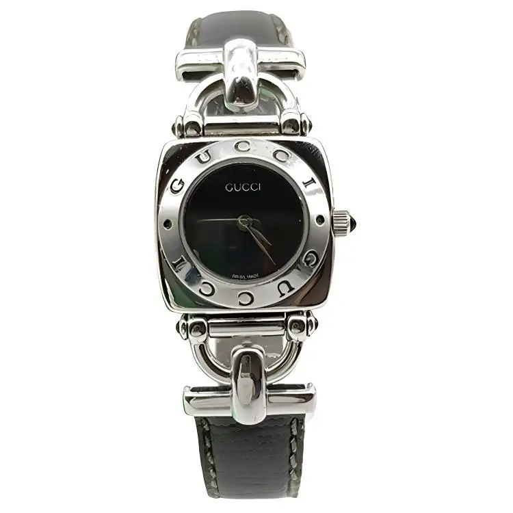 GUCCI Horsebit Collection Wrist Watches Quartz Movement Leather Strap 21mm Black Dial Women's Watch YPSBB222019