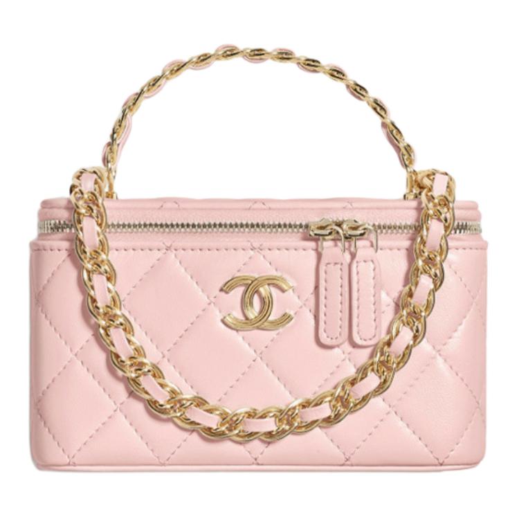 CHANEL Oil Wax Sheepskin Shoulder Bag, Crossbody Bag, Handbag, Clutch Women's Cherry Blossom Pink