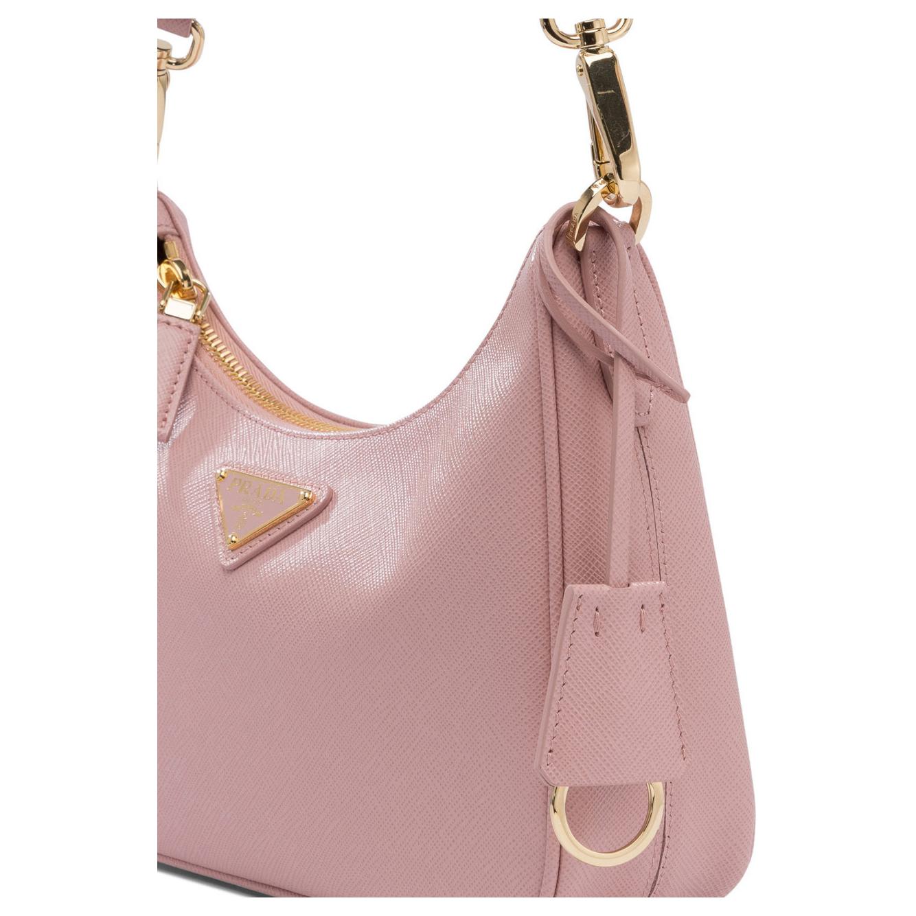 Женская сумка Prada Re-EditionSaffiano (розовая) — фото 4