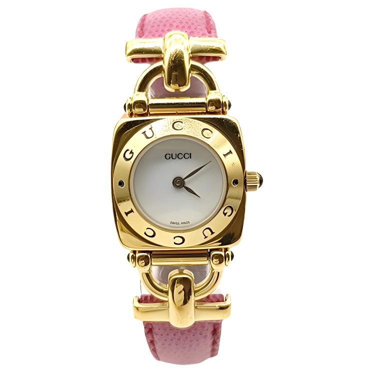 GUCCI Horsebit Collection Wrist Watches Quartz Movement Leather Strap 21mm White Dial Women's Watch Waterproof