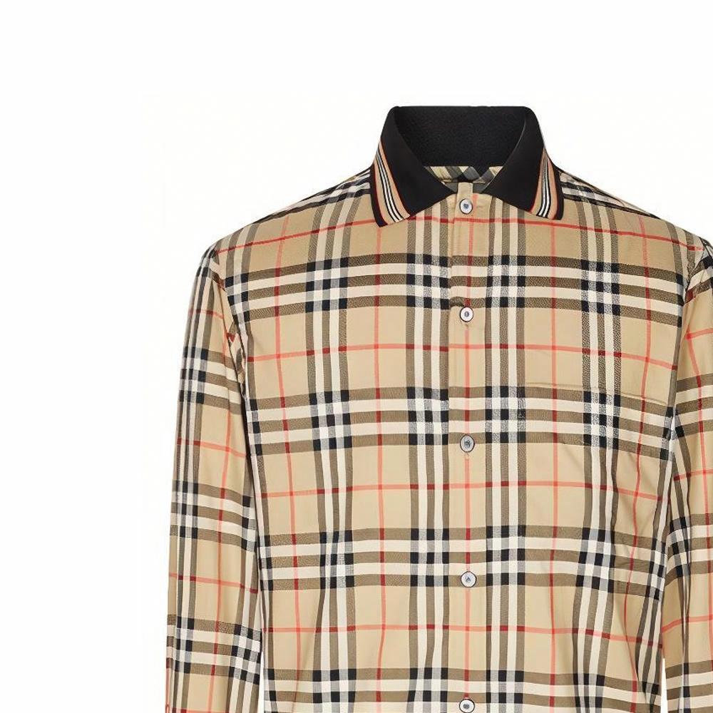 Рубашка Burberry В клетку (желтая) — фото 4