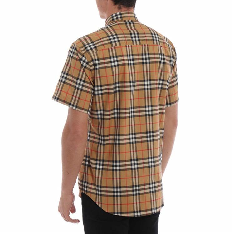 Мужская рубашка Burberry Vintage Check (желтая) — фото 3