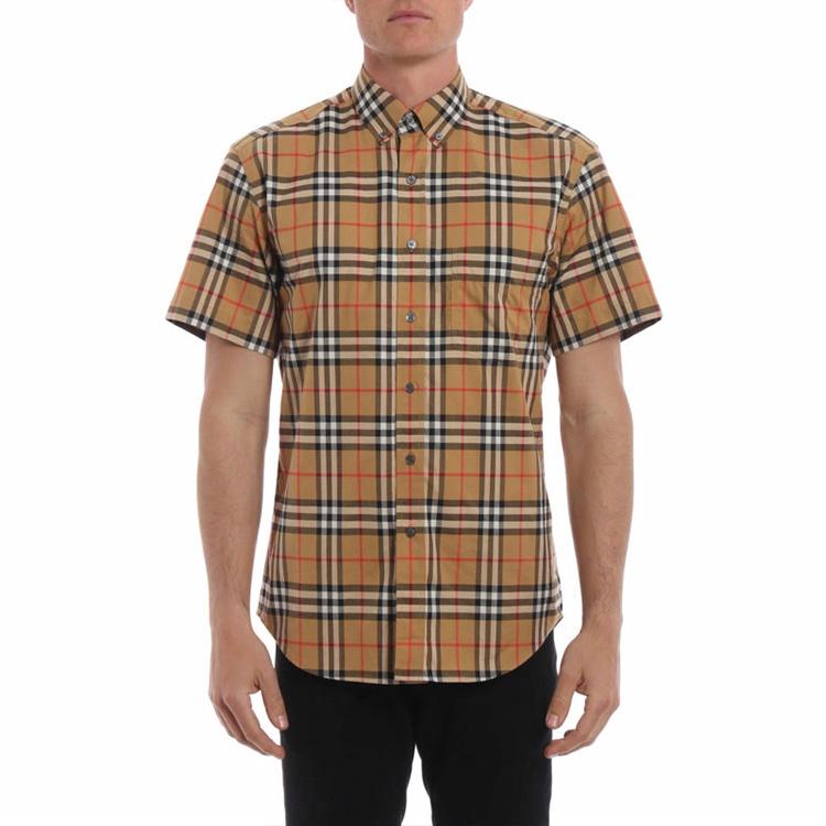 Мужская рубашка Burberry Vintage Check (желтая) — фото 4