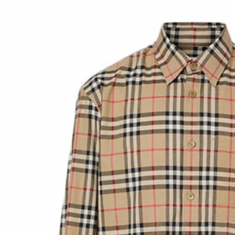 Мужская рубашка Burberry (коричневая) — фото 5