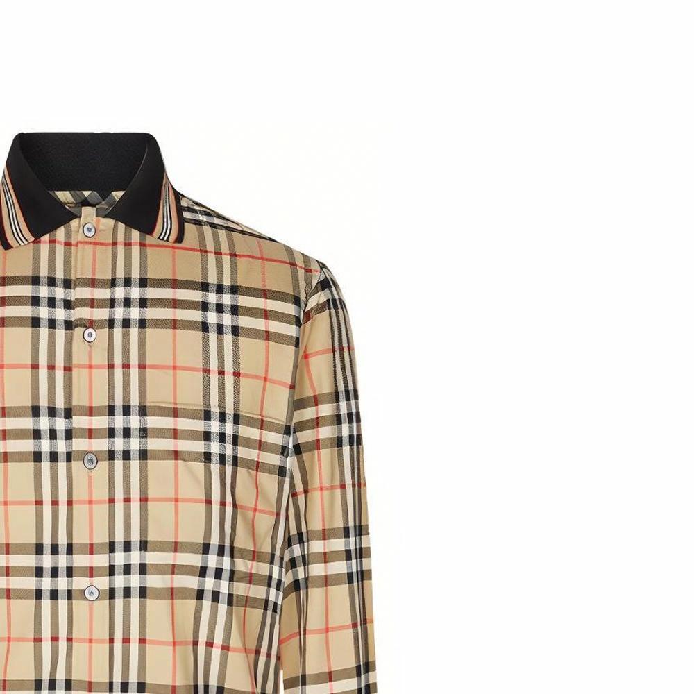 Рубашка Burberry В клетку (желтая) — фото 6
