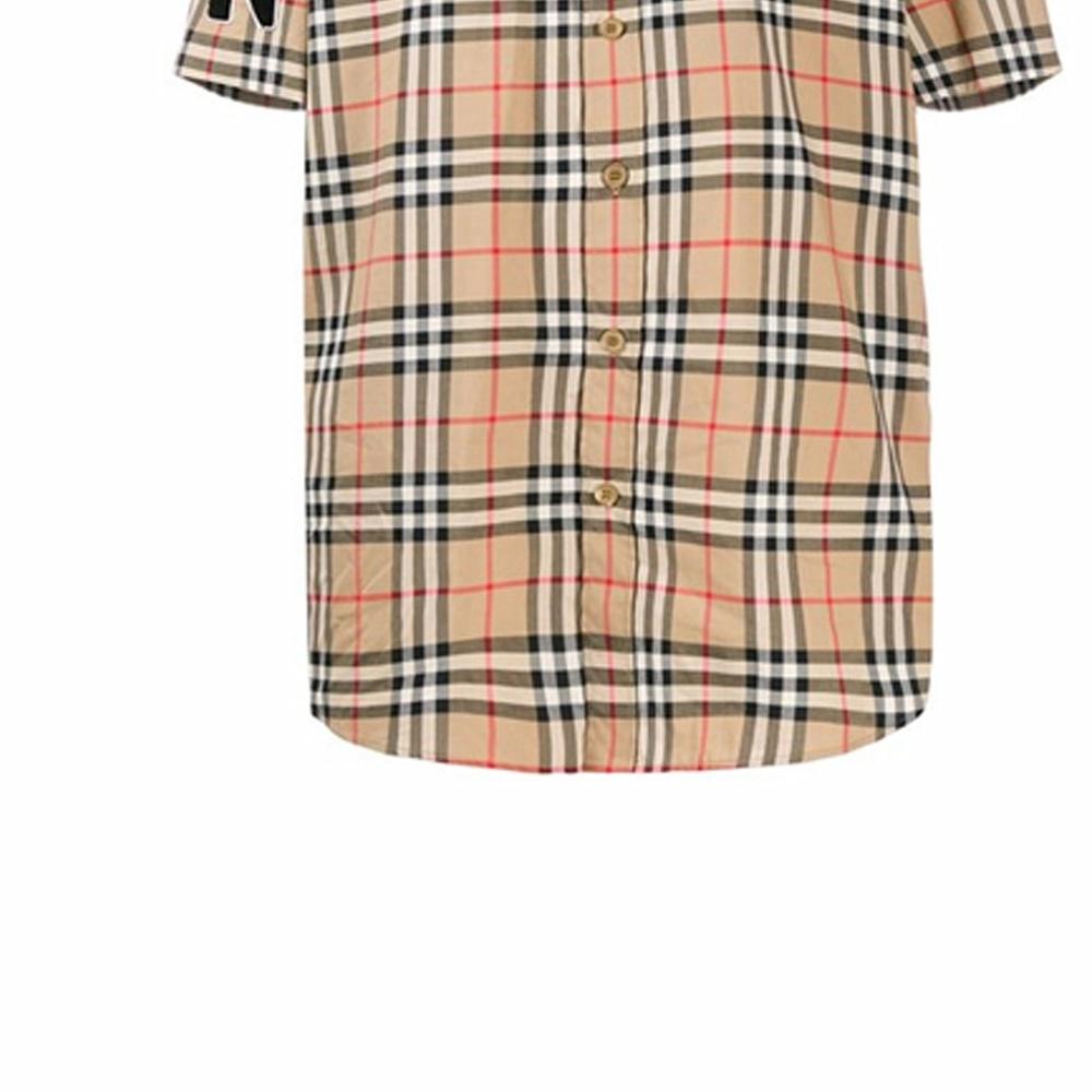 Мужская рубашка Burberry Logo (коричневая) — фото 5