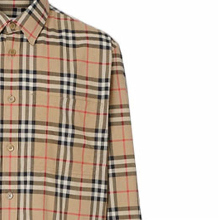 Мужская рубашка Burberry (коричневая) — фото 6