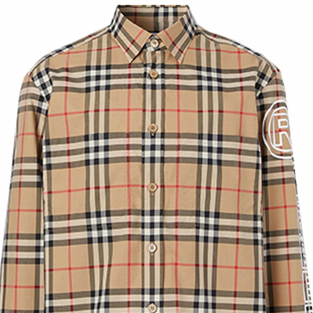 Мужская рубашка Burberry (архивный бежевый) — фото 6
