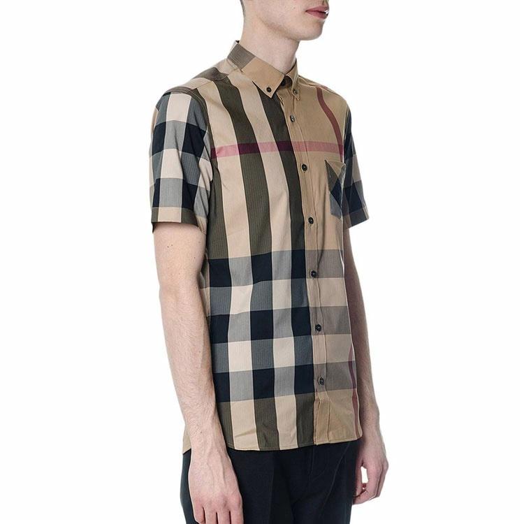 Мужская рубашка Burberry (бежевая) — фото 6