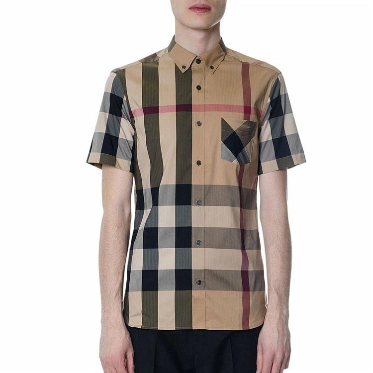 Мужская рубашка Burberry (бежевая) — фото 4