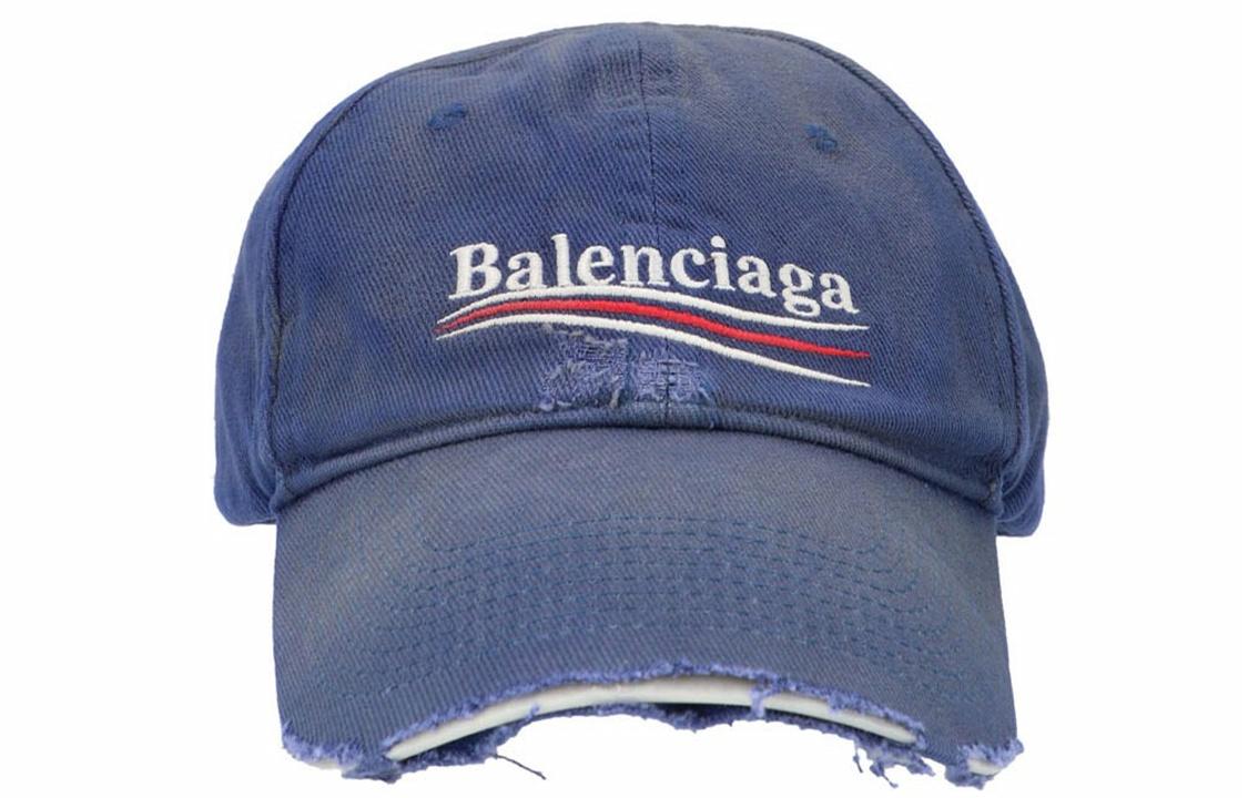 Женская кепка Balenciaga Distressed Cap (синяя)