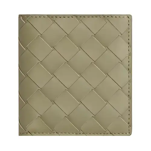 Bottega Veneta Calfskin Wallet Men's Gray/Green
