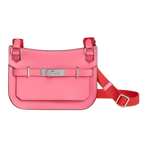 HERMES Jypsiere Evercolor Calfskin Shoulder Bag, Crossbody Bag Mini Women's Pink