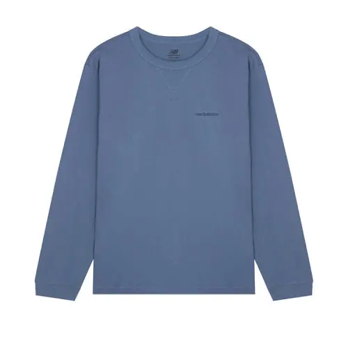 New Balance T Shirts Unisex Blue Crew Neck Moderate Straight Fit