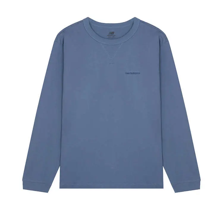 New Balance T Shirts Unisex Blue Crew Neck Moderate Straight Fit