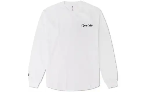 Converse T Shirts Men's White Crew Neck Moderate Straight Fit