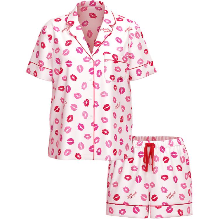Женская пижама Victoria's Secret Lips Pajamas (розовая)