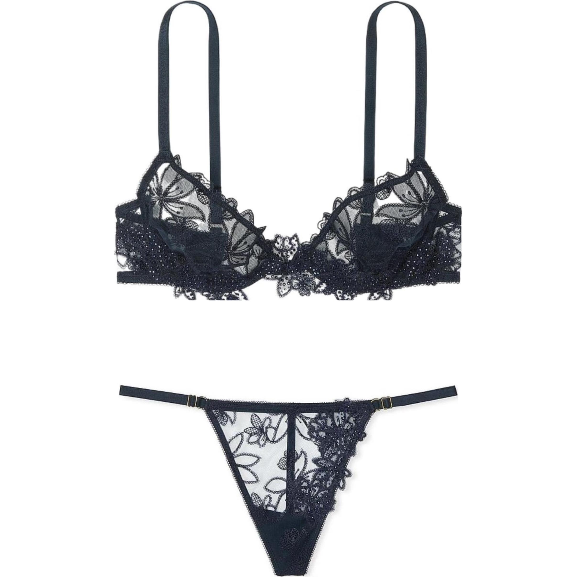 Женский комплект нижнего белья Victoria's Secret V-Wire (черный)