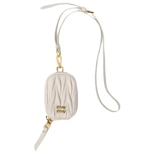 MIU MIU Matelassé Soft Sheepskin Clutch Mini Women's White