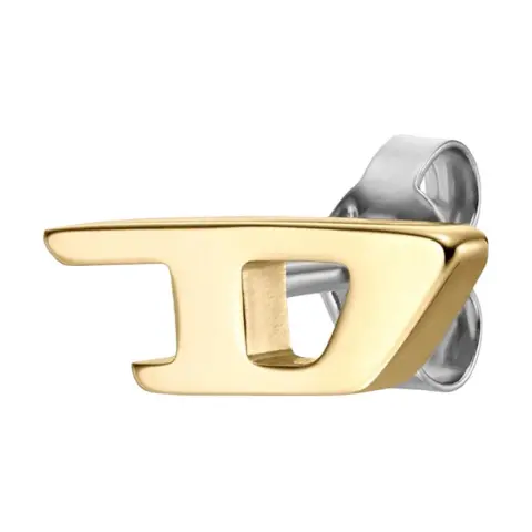DIESEL Stainless Steel Stud Earrings Unisex Gold