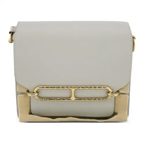 HERMES Roulis Evercolor Leather Shoulder Bag, Crossbody Bag Women's 80 Gris Perle Pearl Gray