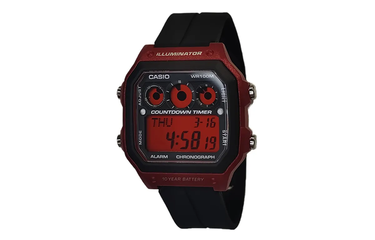 CASIO Custom Collection Quartz Movement Silicone Strap Watch Men's Watches Black Dial