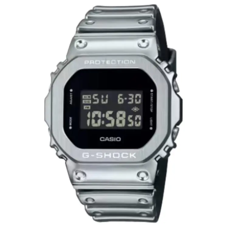 CASIO 5600 Small Block Quartz Movement Resin Strap Watch 49.6mm Unisex Gray Dial