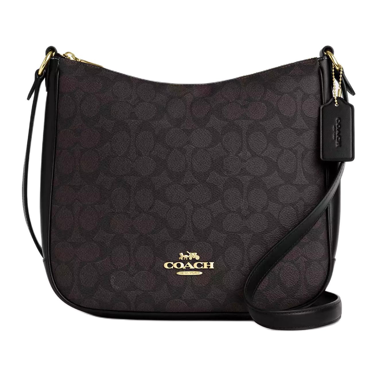 Женская сумка COACH Ellie 27 (черно-красная)