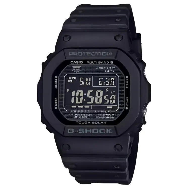CASIO 5000 Collection Block Origin Solar Movement Resin Strap Watch Men's Watches Black Dial