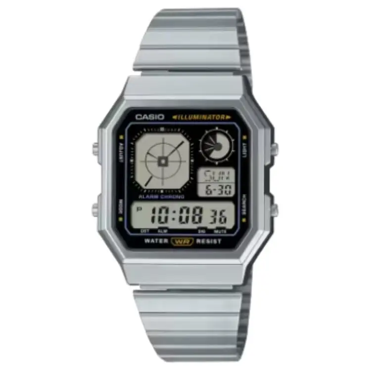 CASIO Classic Collection Quartz Movement Stainless Steel Strap Watch Unisex Black Dial