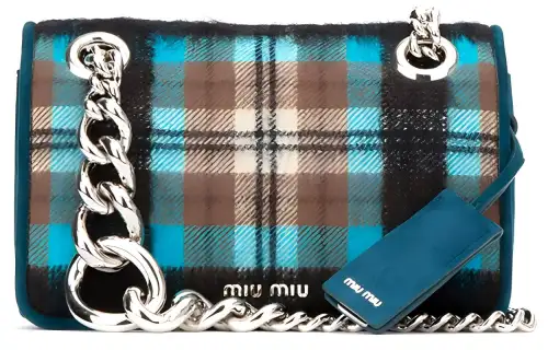 MIU MIU Leather, Textile Flap Bag, Shoulder Bag, Crossbody Bag Women's Black