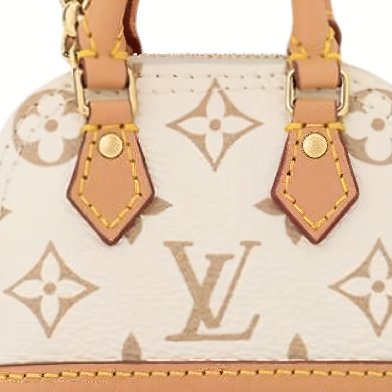 Женская сумка Louis Vuitton Micro Alma (бежево-коричневая) — фото 4
