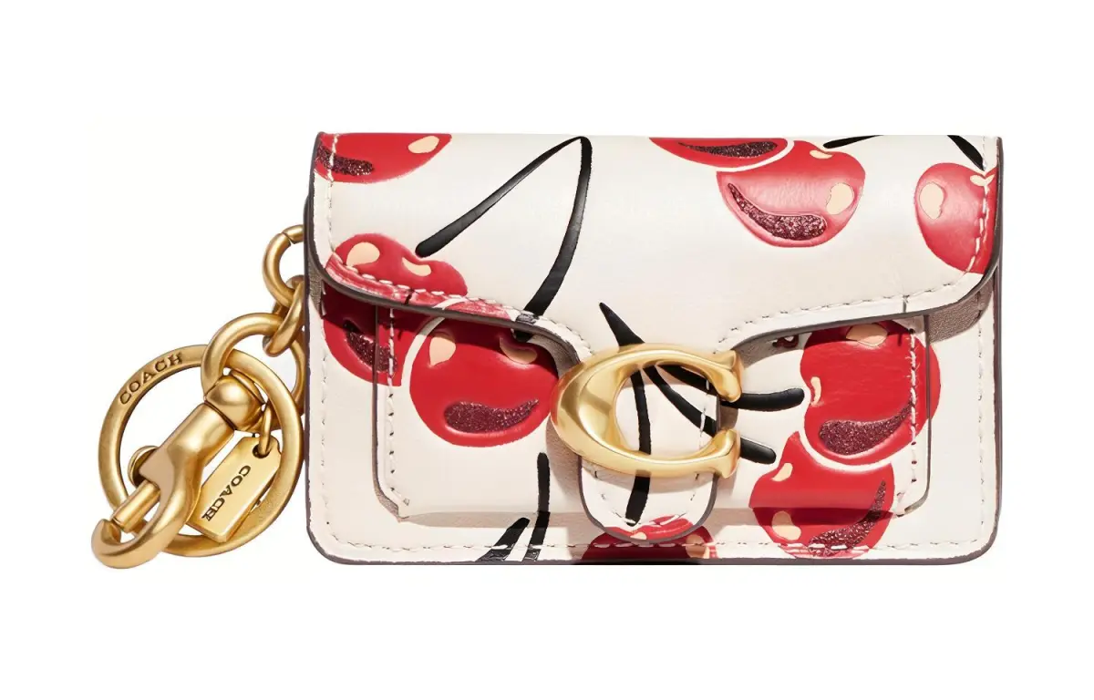 COACH Leather Bag Charm Bag Accessory Mini Women's White