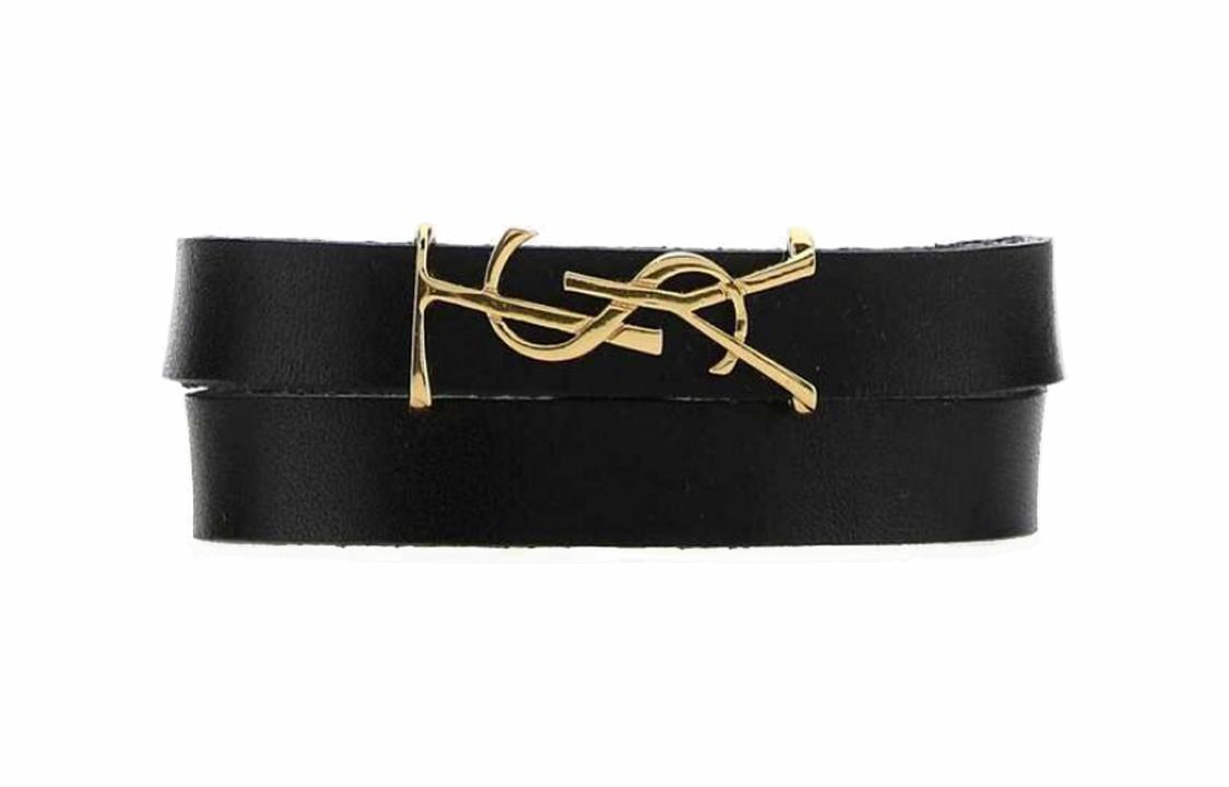 Браслет SAINT LAURENT с логотипом (черный)