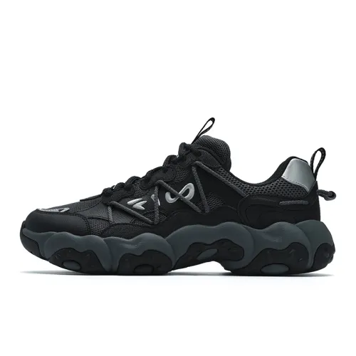 FILA FLUID Cat Paw 6 Textile, Synthetic Leather Low top Chunky Sneakers Men's Black Gray