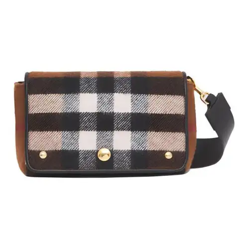 Burberry Cashmere Shoulder Bag, Crossbody Bag Women's Brown