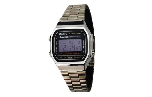 Casio, modified quartz black fashionable trend men's watch stainless steel, dial, custom-made, 1W, quartz mechanism, Japanese and Korean