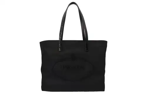 PRADA Nylon Fabric Shopping Bag Handbag Regular Women's Black