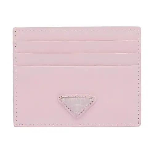 PRADA Saffiano Leather Card Holder, Wallet Women's Pink