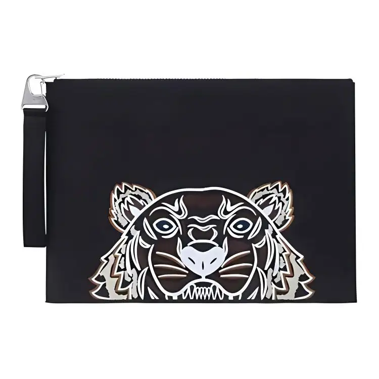 KENZO Textile, Nylon Handbag, Clutch Men's Black