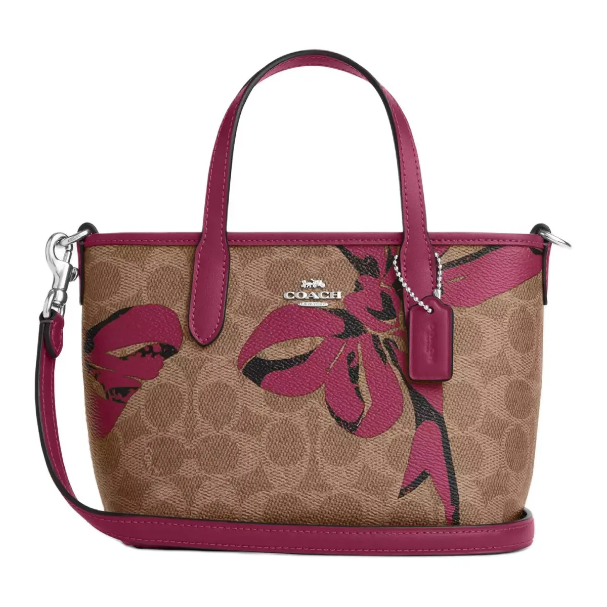 COACH PVC Tote Bag, Shopping Bag, Shoulder Bag, Crossbody Bag, Handbag Small Women's Brown & Pink