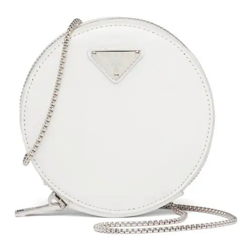 PRADA Leather Clutch Mini Women's White
