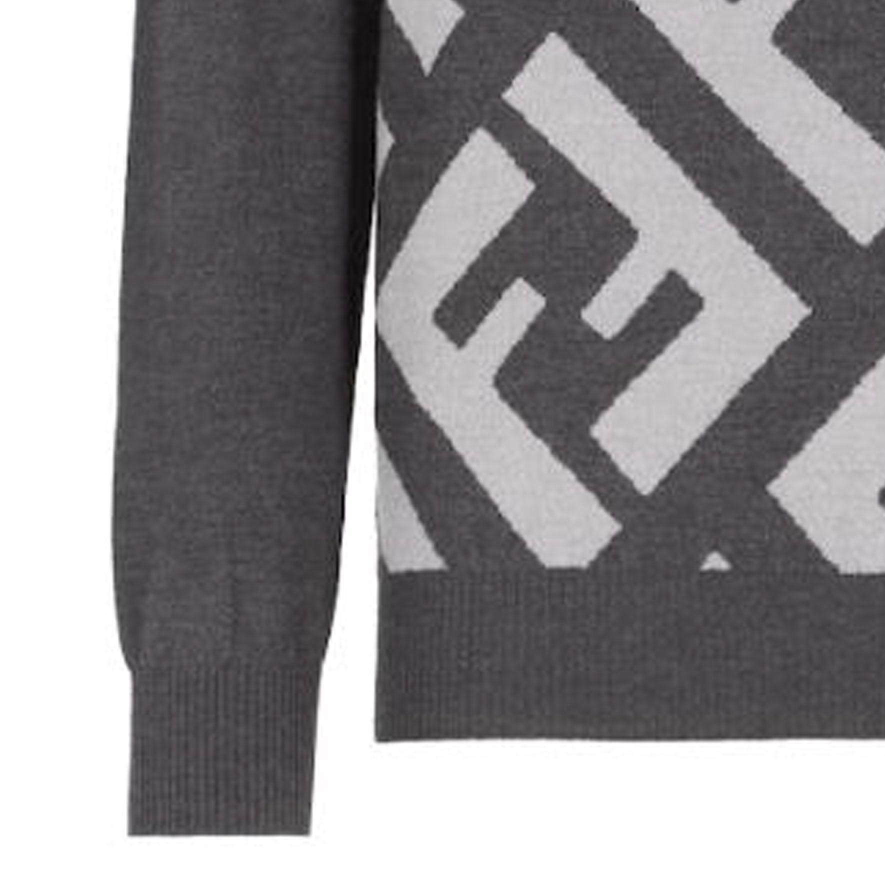 Мужской свитер Fendi Grey Wool jumper (серый) — фото 6