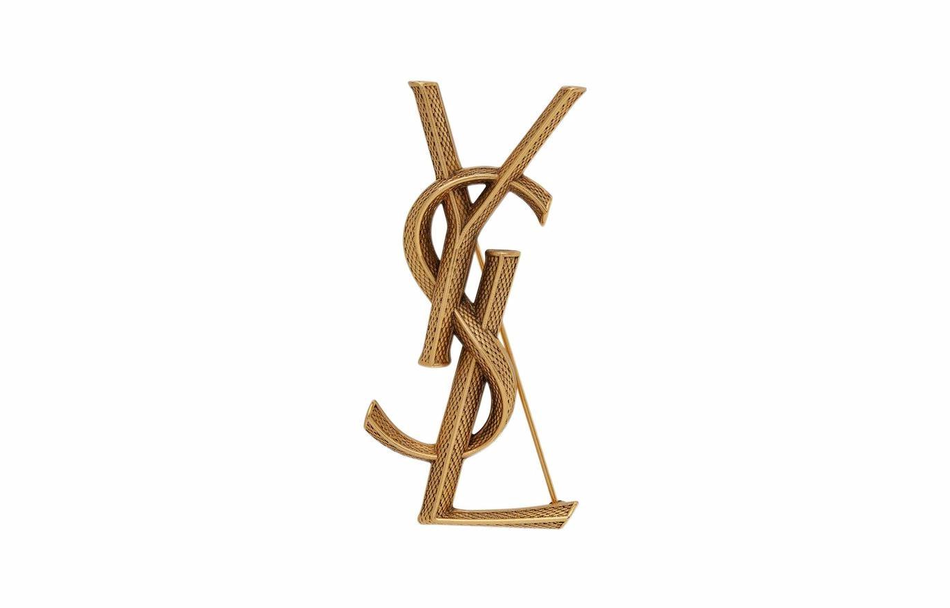 Женская брошь SAINT LAURENT Opyum (золотая)
