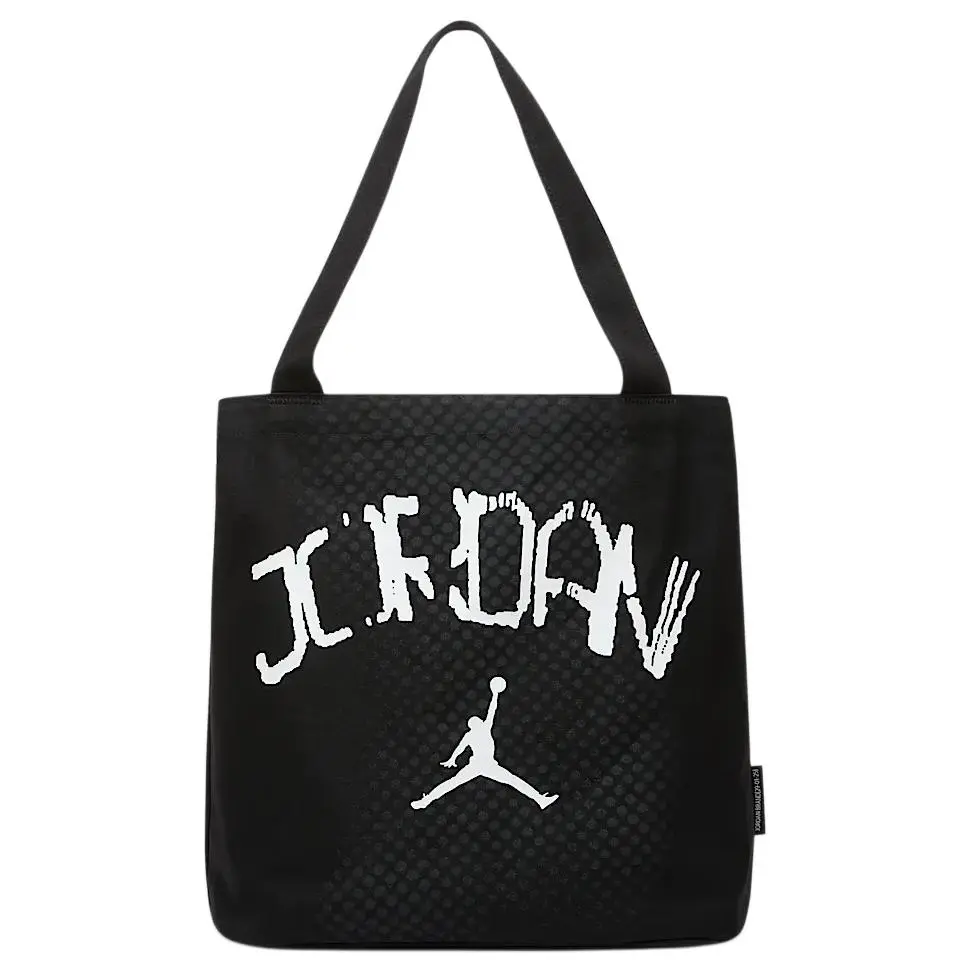 Jordan Cotton Tote Bag, Shopping Bag, Shoulder Bag Unisex Black