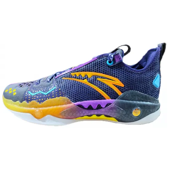 Anta Frenzy 5 Pro Irving Agile Cushioned Slip Resistant Abrasion Resistant Mid Top Basketball Shoes Men's Purple Gold