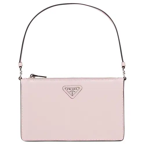 PRADA Portable Shiny Leather Shoulder Bag, Shoulder Bag Women's Pink